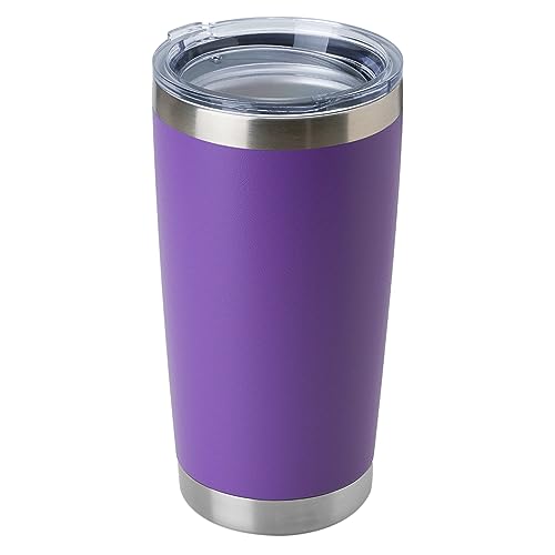 DOMICARE 20oz Stainless Steel Tumbler Bulk with Lid, Double Wall Vacuum Insulated Travel Mug, Powder Coated Coffee Cup, Powder Black, 8 Pack