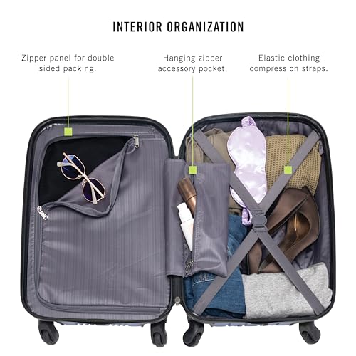 Kenneth Cole REACTION Out of Bounds Lightweight Hardshell 4-Wheel Spinner Luggage, Cobalt Blue, 20-Inch Carry On