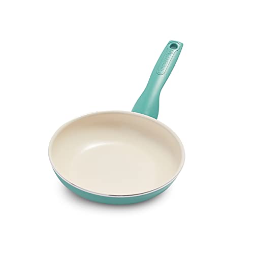 GreenPan Rio Healthy Ceramic Nonstick 10 inch Frying Pan Skillet, PFAS-Free, Dishwasher Safe, Turquoise