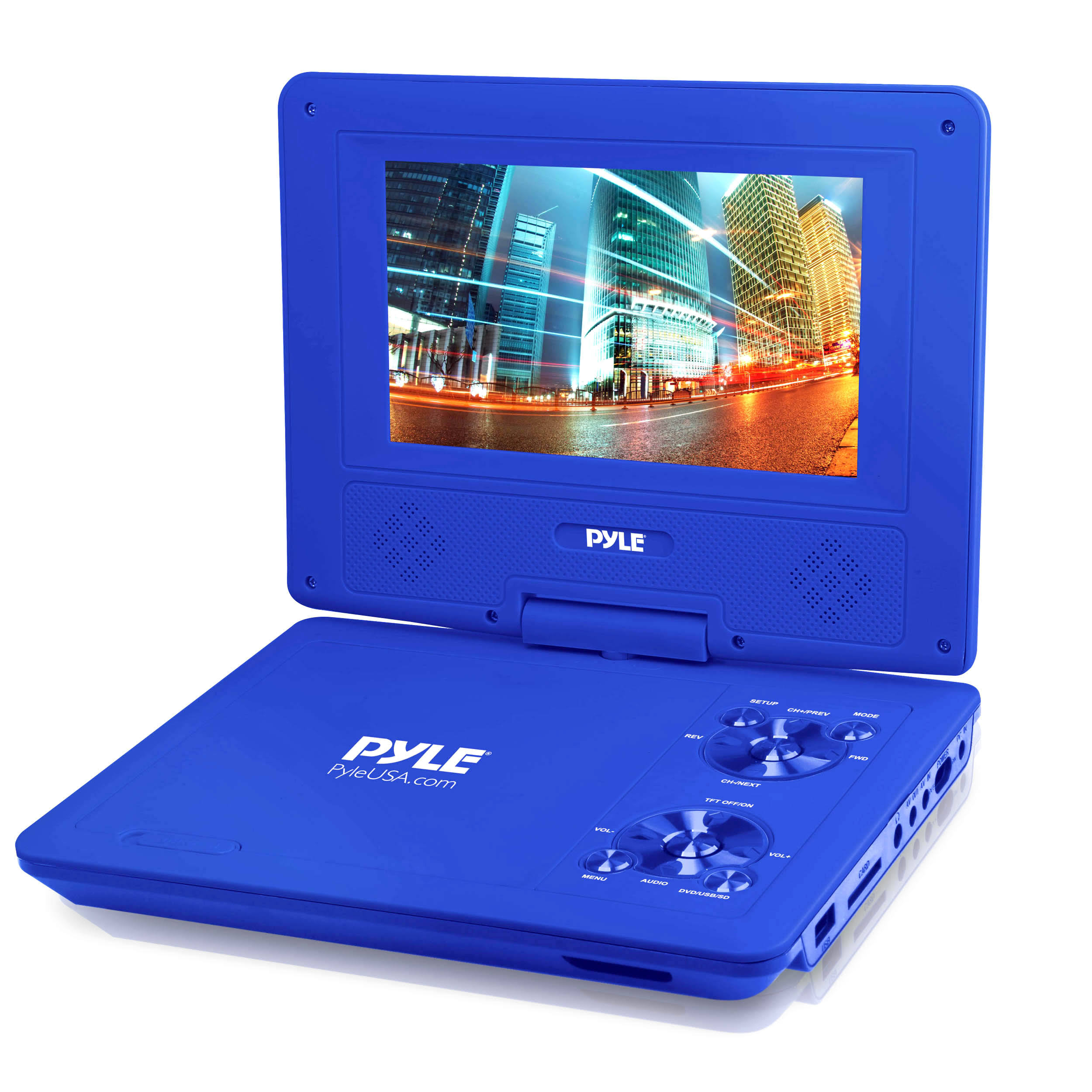 Pyle 9x22 Portable CD/DVD Player, Built-In battery, Usb/sd Card Memory Readers (Blue)