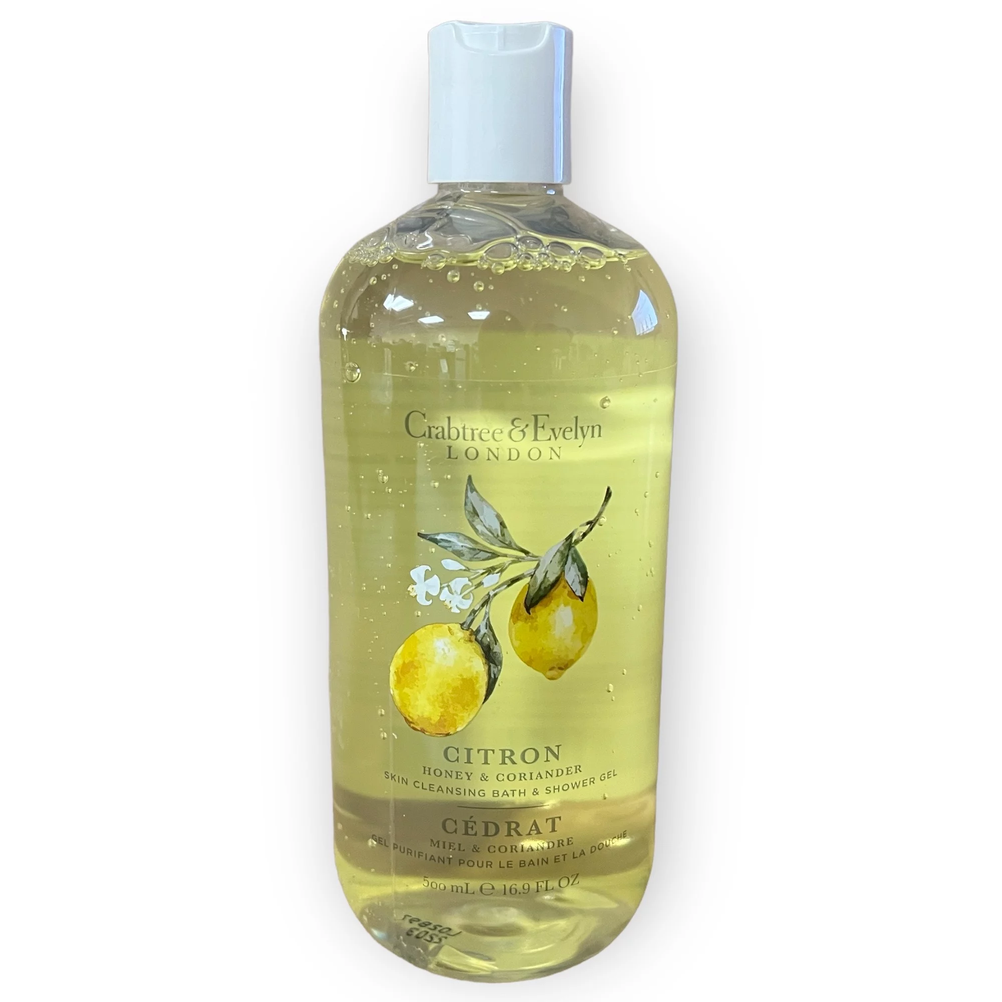 Crabtree & Evelyn Citron Honey & Coriander Skin Cleansing Bath and Shower Gel 16.9 fl oz