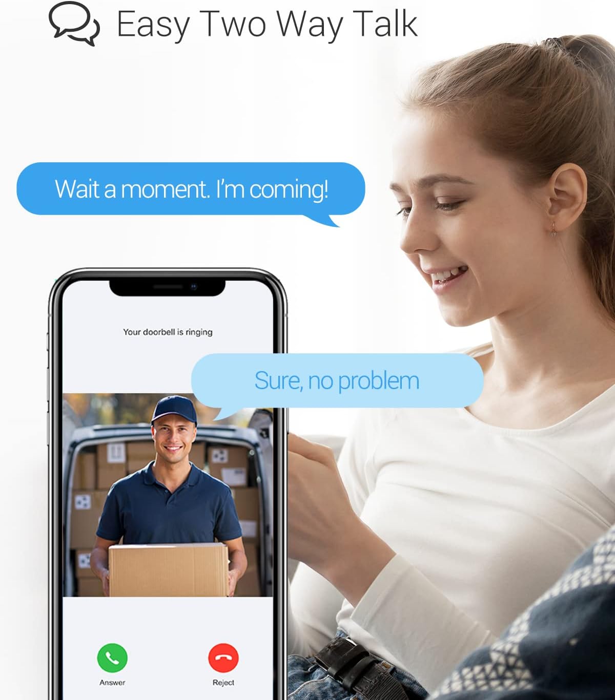 EZVIZ Video Doorbell Camera, 2.4Ghz/5Ghz Wi-Fi 1080P Security Camera with AI-Human Detection, 2-Way Audio, Existing Wiring Required | DB1C