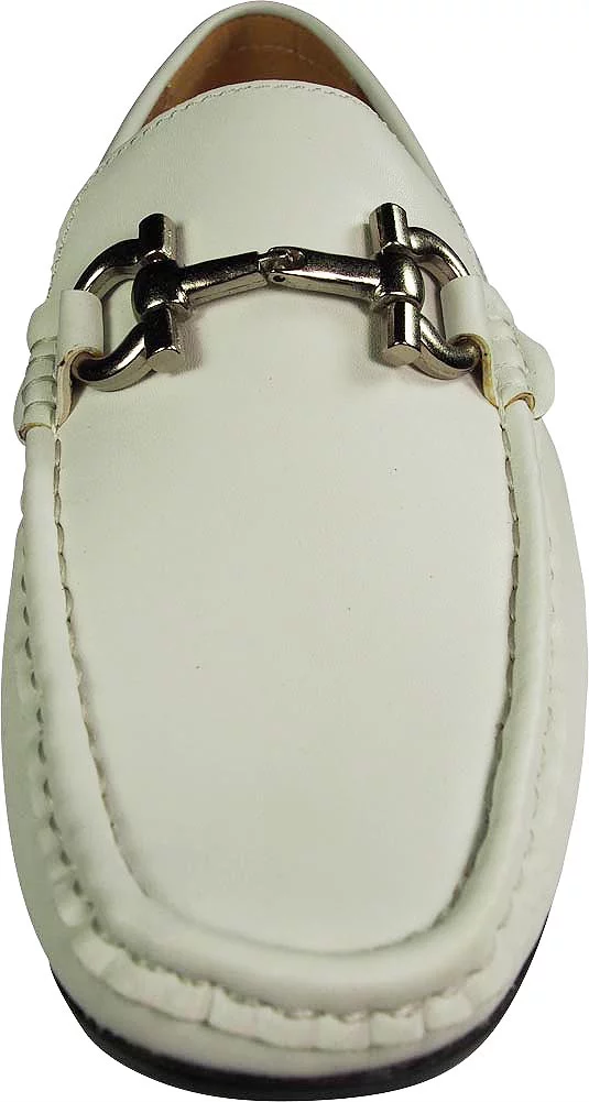 Masimo Mens Faux Faux Leather Driver Moccasins Adult Male Loafer Shoes White 8.5