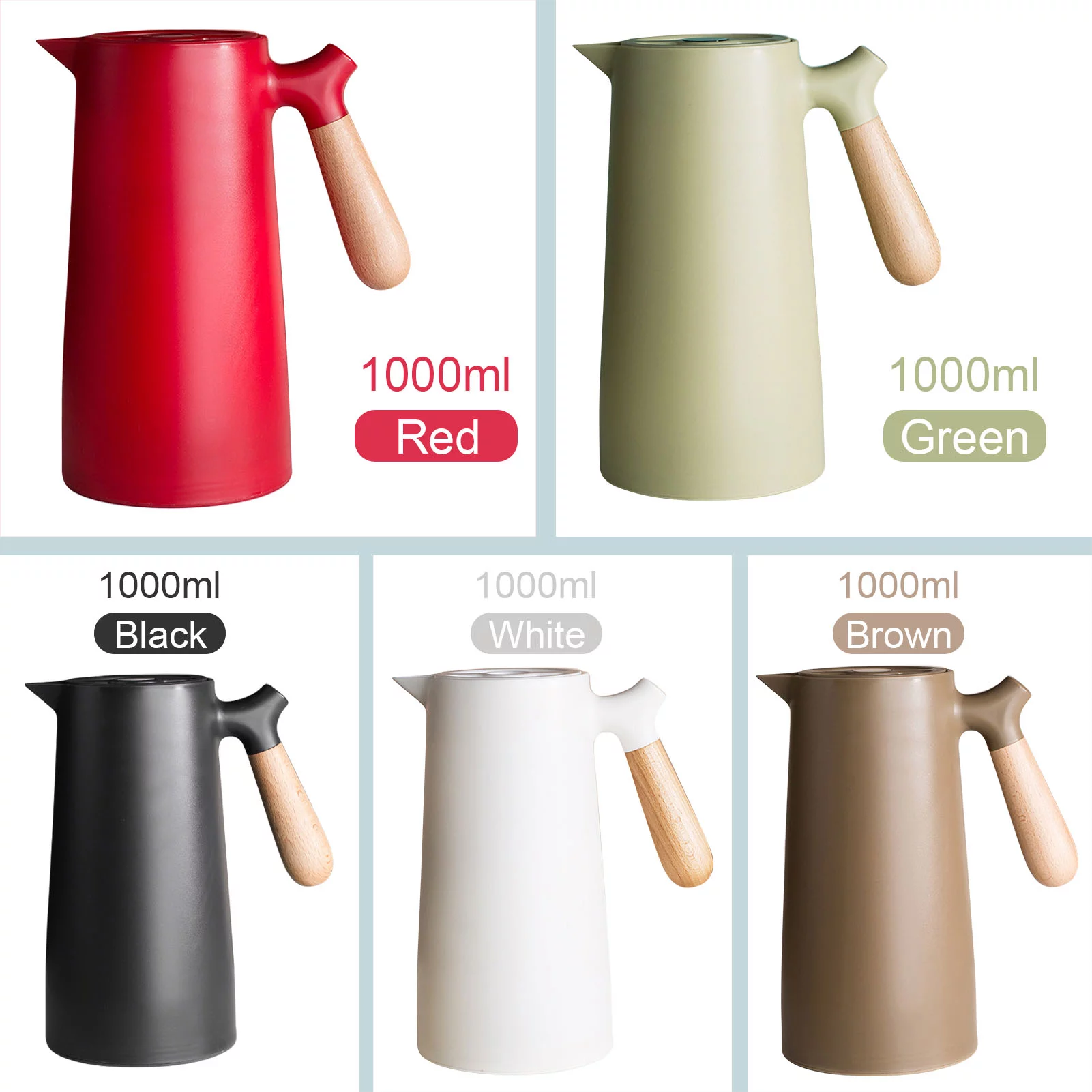 Large Thermal Coffee Carafe Double Walled Household Glass Liner Coffee Pot Household Insulation Pot Carafes With Removable Tea Infuser and Strainer