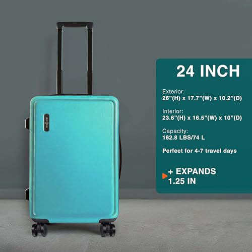 22 Inch Carry On Luggage 22x14x9 Airline Approved, Carry On Suitcase with Wheels, Hard-shell Carry-on Luggage, Durable Luggage Carry-On, Black Small Suitcase with Cosmetic Case