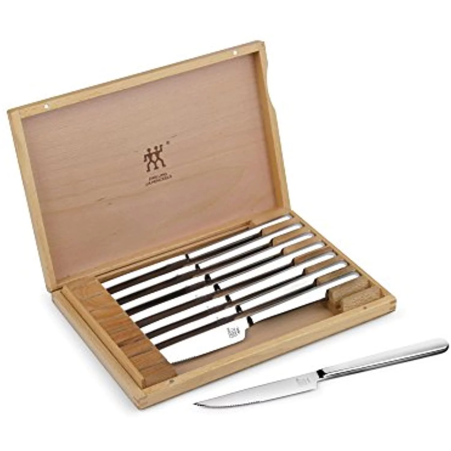 Zwilling J.A. Henckels Stainless Steel Steak Knife Set with Wood Presentation Box