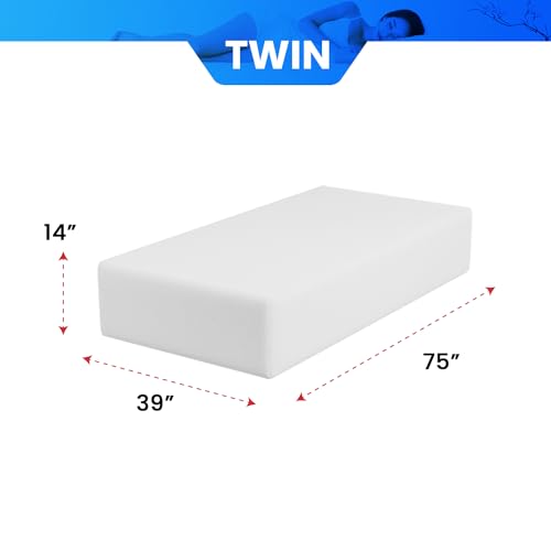 PayLessHere 6 Inch Twin XL Gel Memory Foam Mattress Fiberglass Free/CertiPUR-US Certified/Bed-in-a-Box/Cool Sleep & Comfy Support