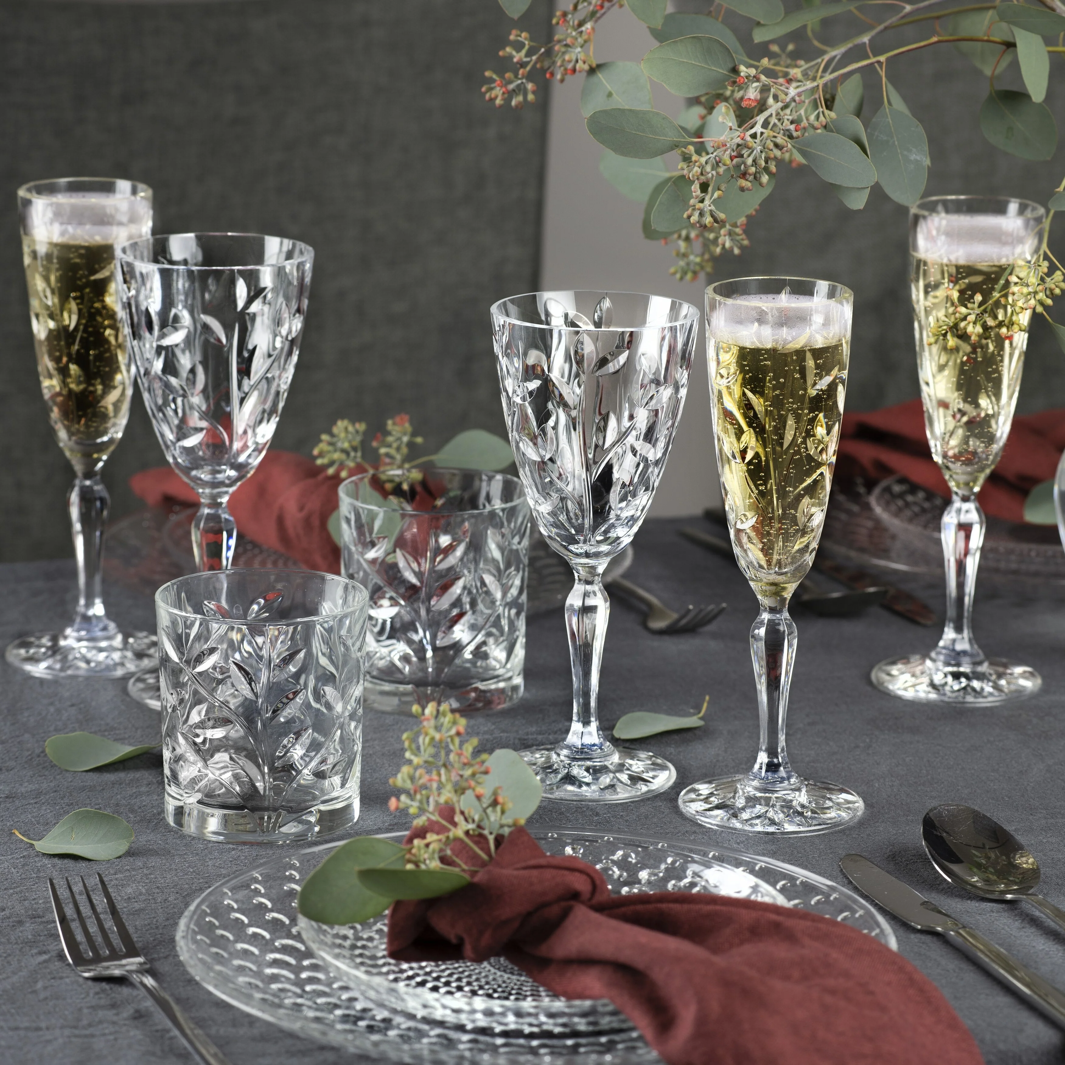 Majestic Gifts Inc.  Glass Wine Goblets -7.7 Oz.-Set/6