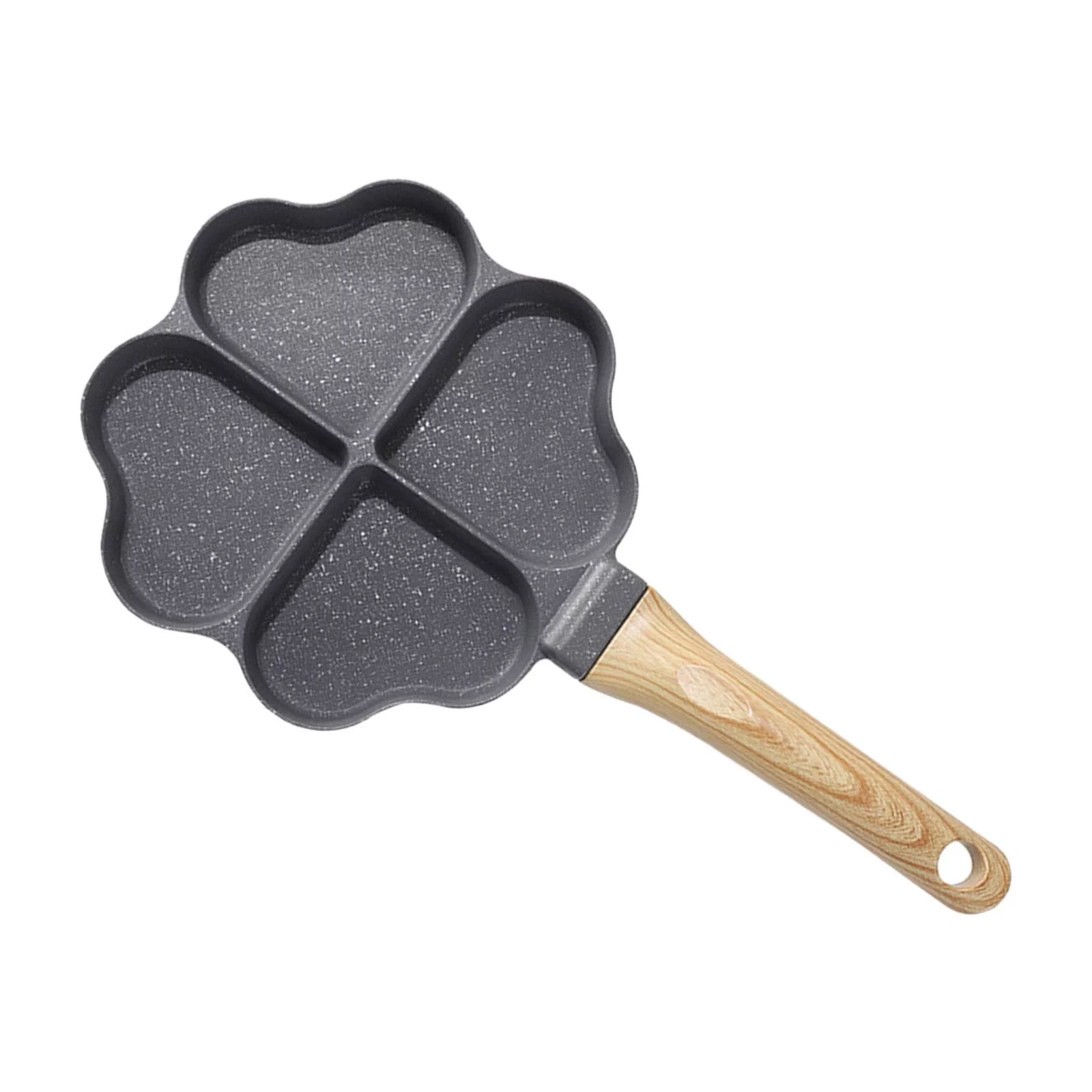 Egg Pan Pancake Pan Breakfast Frying Pan Small Egg Skillet with 4 Holes Egg Cooker Pan Egg Frying Pan for Frying Baking Steak Black