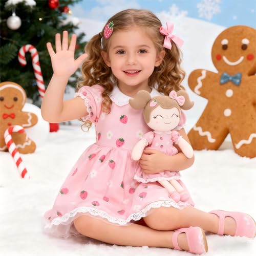 Gloveleya Baby Girl Gift First Baby Doll Plush Doll Print Sunflowers