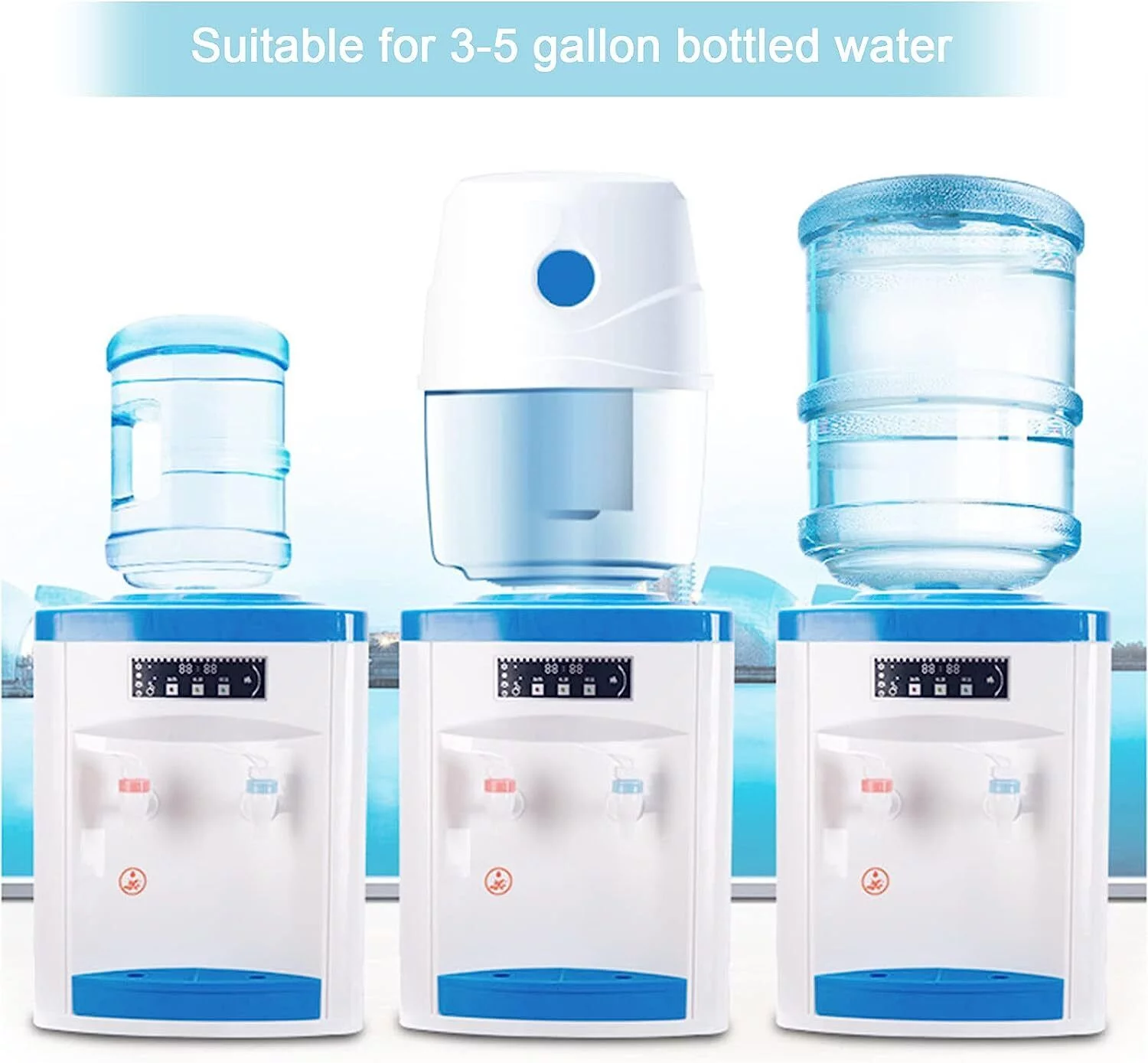 550W Loading Small Water Cooler Dispenser 5 Gallon Cold and Hot Water Dispenser Top