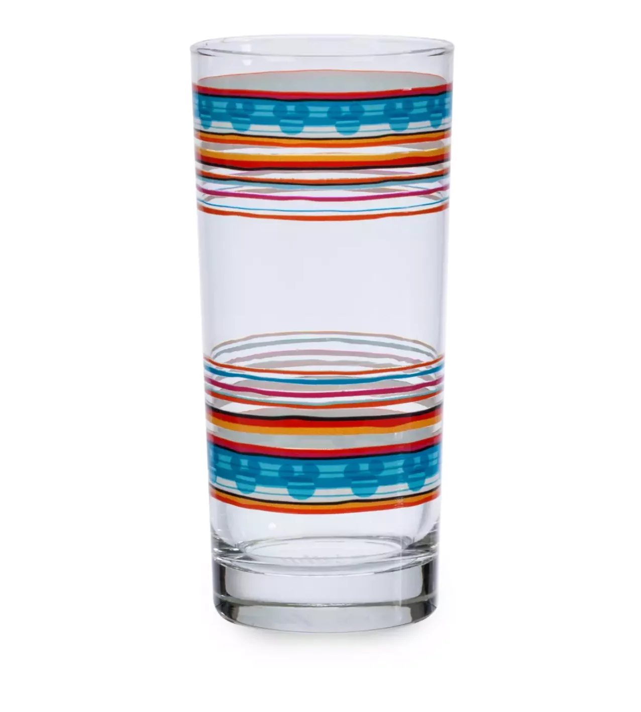 Disney Parks Mickey Icon World Showcase Mexico Striped Glass Tumbler New