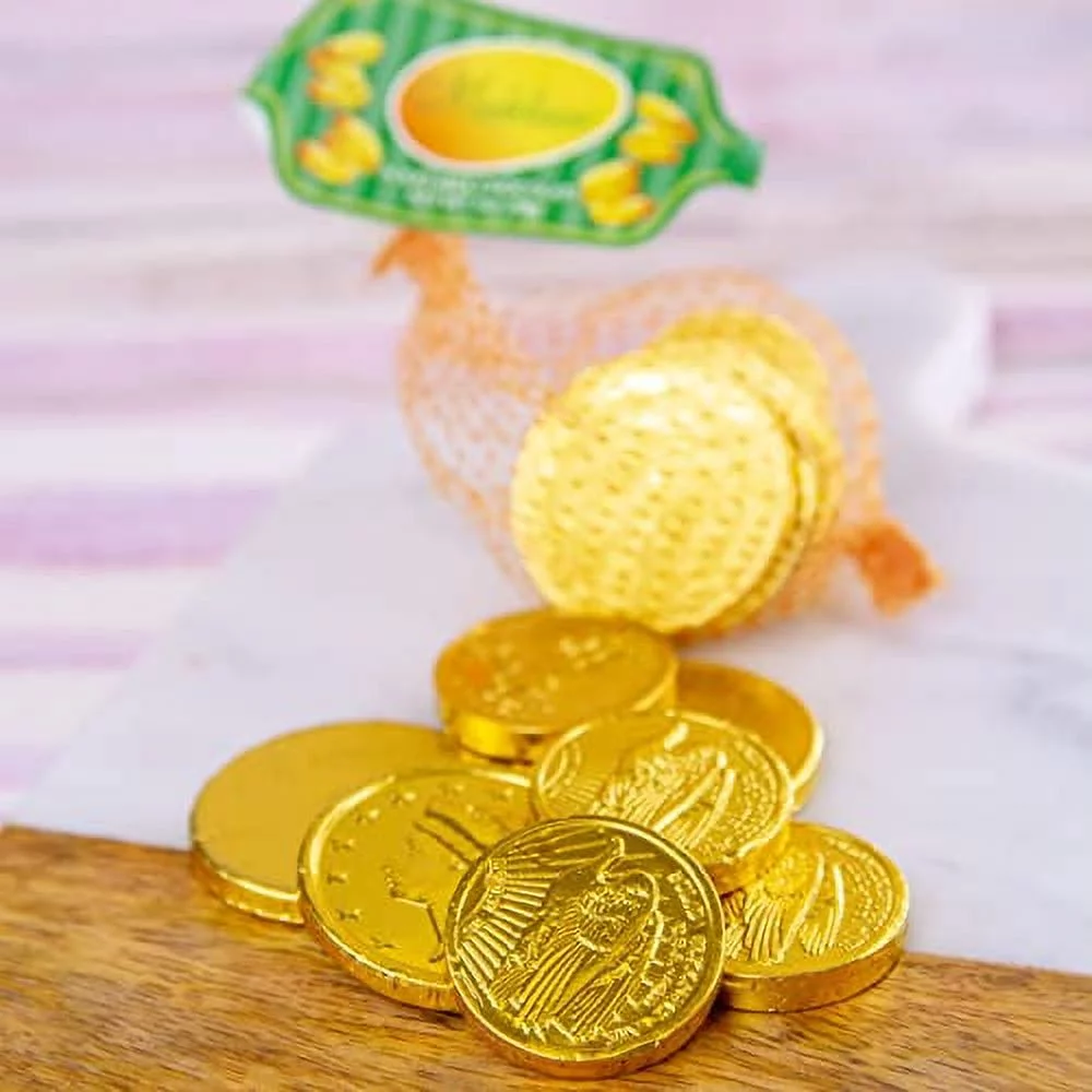 Milk Chocolate Coins, 3 Mesh Bags Of 7 Pieces Each