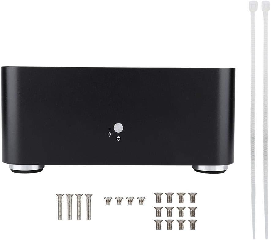 Mini-ITX PC Gaming Case - L80 Mini-ITX Computer Case,Aluminum Mini ITX Computer Case PC Case HTPC(170 X 170MM ITX Motherboard)(Black-USB 3.0)