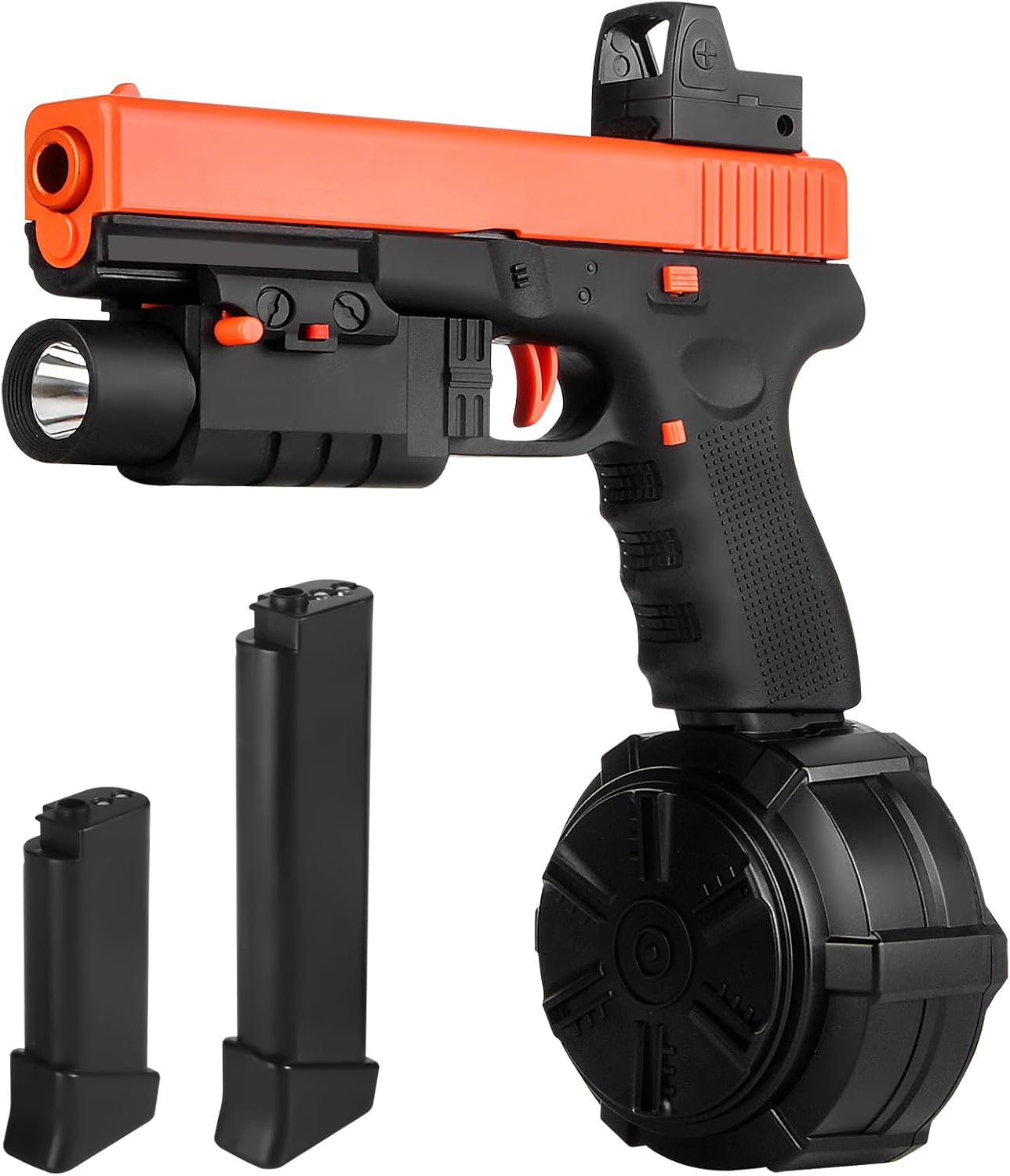 Electric Gel Toys New JM-X2, Full Auto Splat-Blaster Includes Drum and Goggles for Outdoor Team Game for Ages 14+,Orange