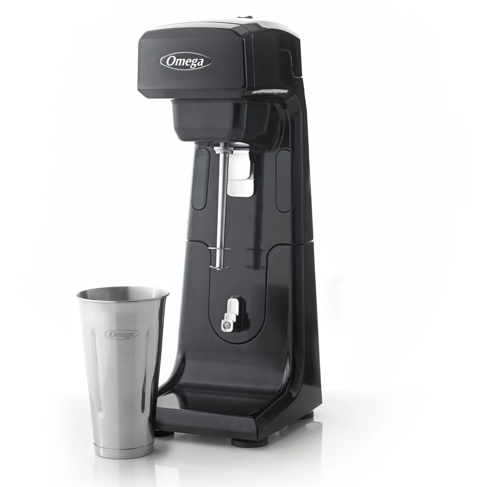 Omega Single Spindle Milkshake Maker with 28oz Stainless Steel Blending Cup, in Black (M1000)