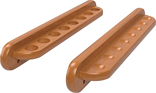 Viper 2-Piece Traditional Wall Mounted Solid Oak Billiard/Pool Cue Rack, Holds 8 Cues