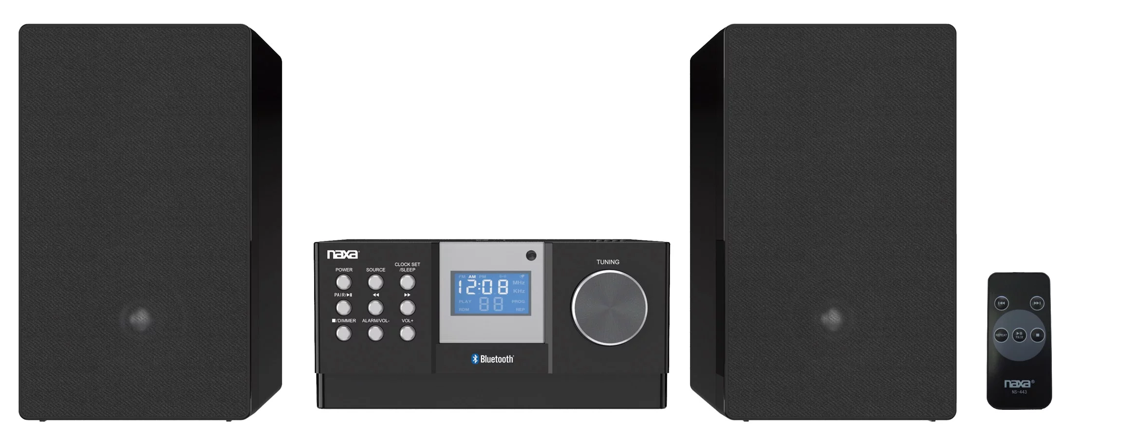 Naxa Electronics CD Home Audio Microsystem with Bluetooth, Black