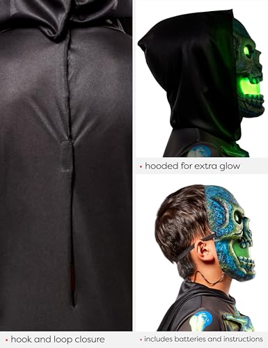 Rubies Child's Neon Skeleton Costume Jumpsuit and Light Up Mask