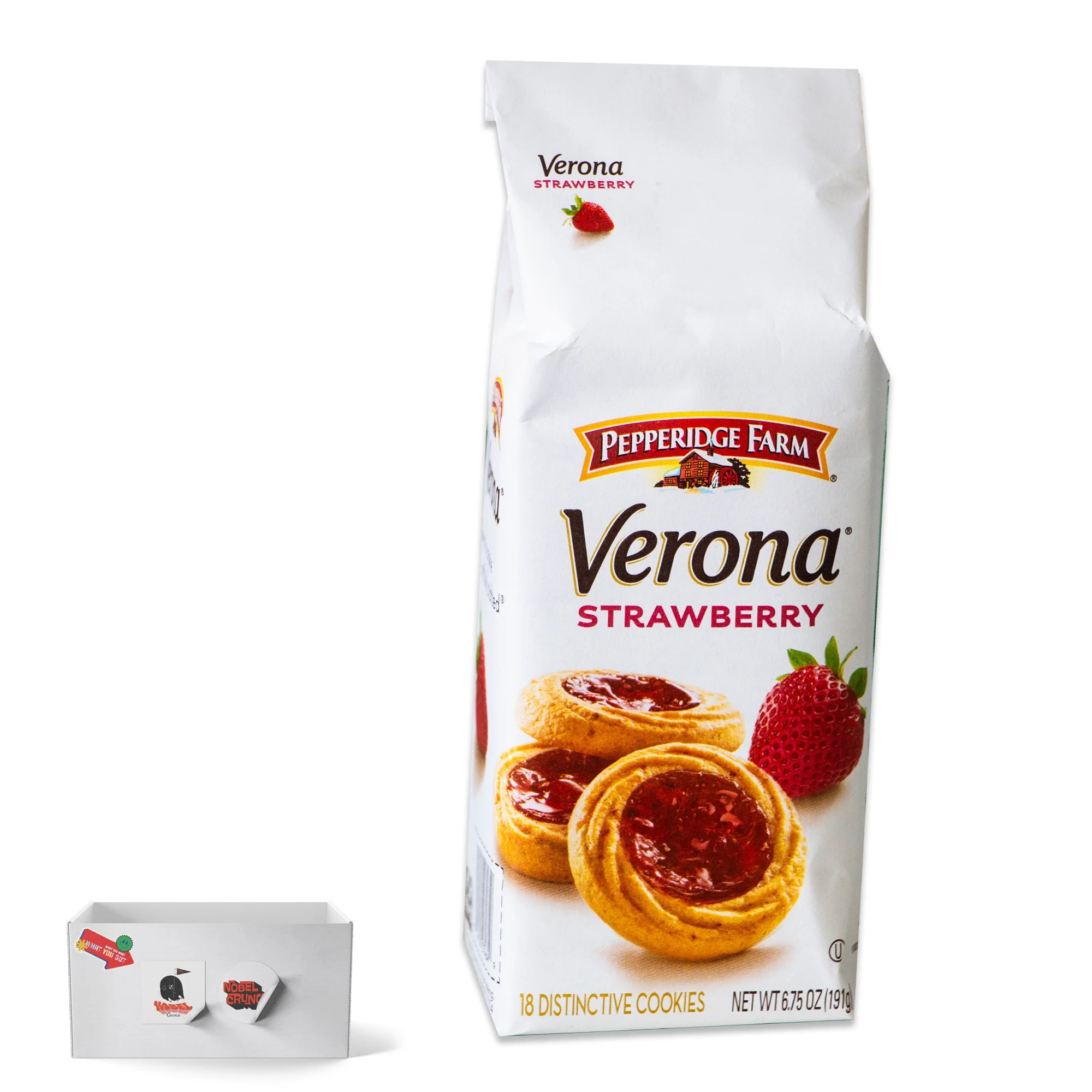Pepperidge Farm Verona Strawberry Cookies (3, 18ct packs - 54 cookies) - Organic Gourmet Lemon Yerba Mate Teabags (3 teabags) - Sophisticated Gourmet Snack Bundle