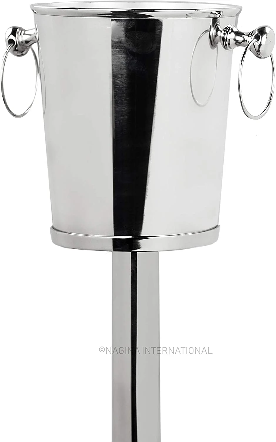 Nagina International Nickel Plated Premium Aluminum Free Standing Wine Chiller | Wine Coolers & Cellar with Ice Bucket | Kitchen & Bar Wares