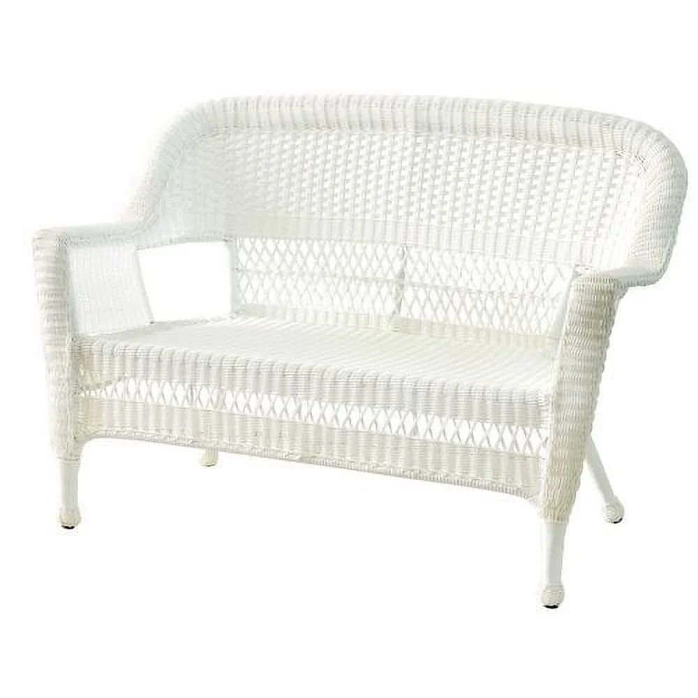 Jeco W00202-LE Espresso Wicker Patio Love Seat