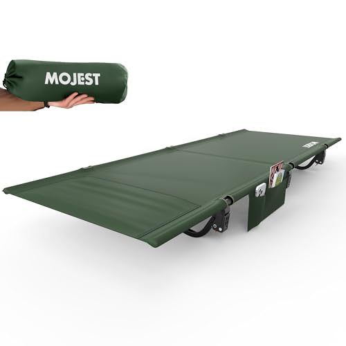 Ultralight Camping Cot for Adults - Portable Folding Camping Bed, Supports 350 lbs - Lightweight for Travel, Camping, Hiking, Backpacking, Mountaineering, Black