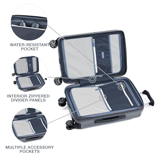 Travelpro Platinum Elite Hardside Expandable Carry on Luggage, 8 Wheel Spinner, TSA Lock, Hard Shell Polycarbonate Suitcase, Metallic Sand, Compact Carry on 20-Inch
