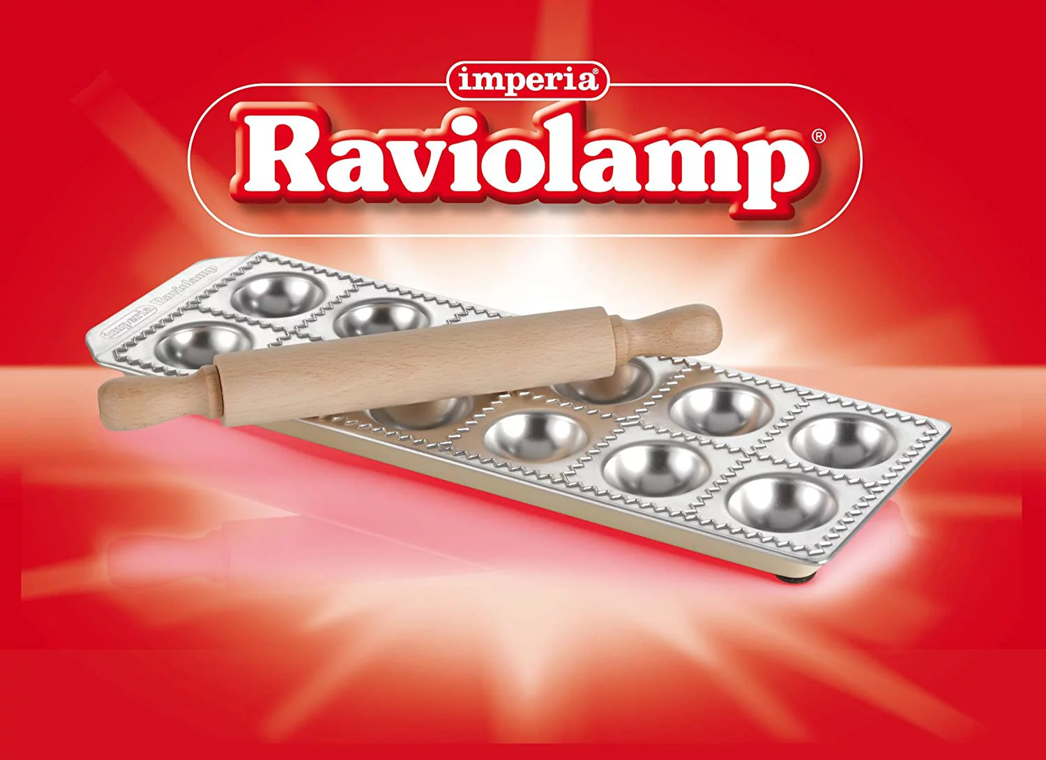 Imperia 12-Square Ravioli Maker by Cucina Pro 127-12 with Rolling Pin and Instructions