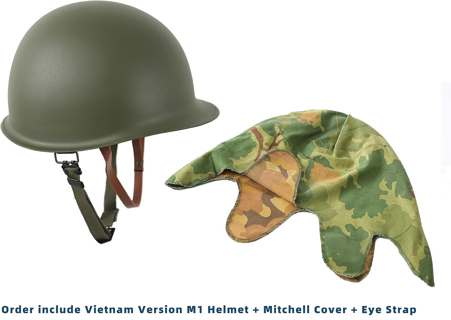 Vietnam War US M1 Helmet with Mitchell Cover