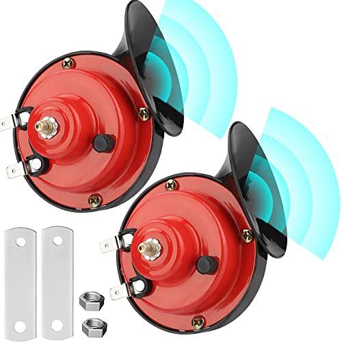 Super Loud Train Horn,1Pair 12V Waterproof Electric Snail Horn Car Horn for Trucks, Train, Boat,Cars, Motorcycle, Bikes & Boats (Black)