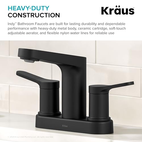 KRAUS Indy Single Handle One Hole Bathroom Sink Faucet in Chrome, KBF-1411CH