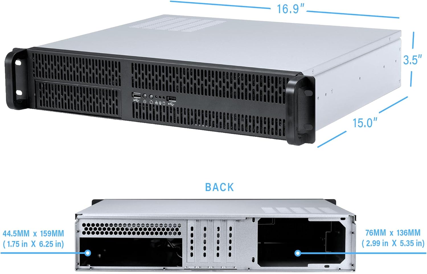 Rosewill 4U Server Chassis 11 Bay Server Case 8X 3.5 + 3X 5.25 HDD, E-ATX, Rackmount Server Case, Include Front 5X 120mm Fans Rear 2X 80mm Fans Metal Rack Mount Computer Case 25 Deep, RSV-L4000U