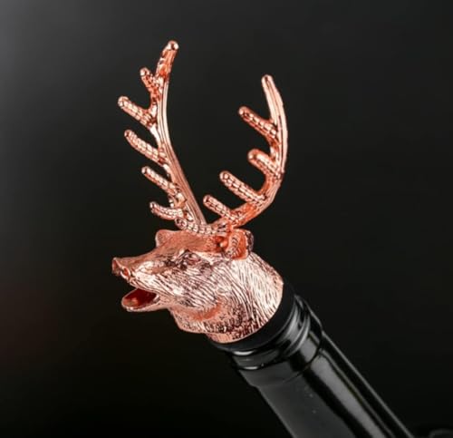 Stag Head Wine Pourer Rose Gold