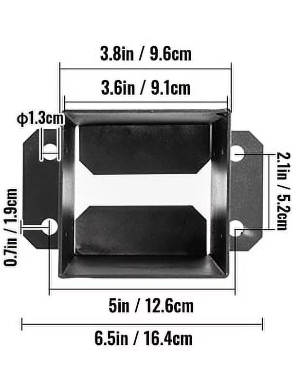 BENTISM 4 x 4 Post Base 10 PCS, Deck Post Base 3.6 x 3.6 inch, Post Bracket 2.5 lbs Fence Post Anchor Black Powder-Coated Deck Post Base with Thick Steel for Deck Supports Porch Railing Post Holders