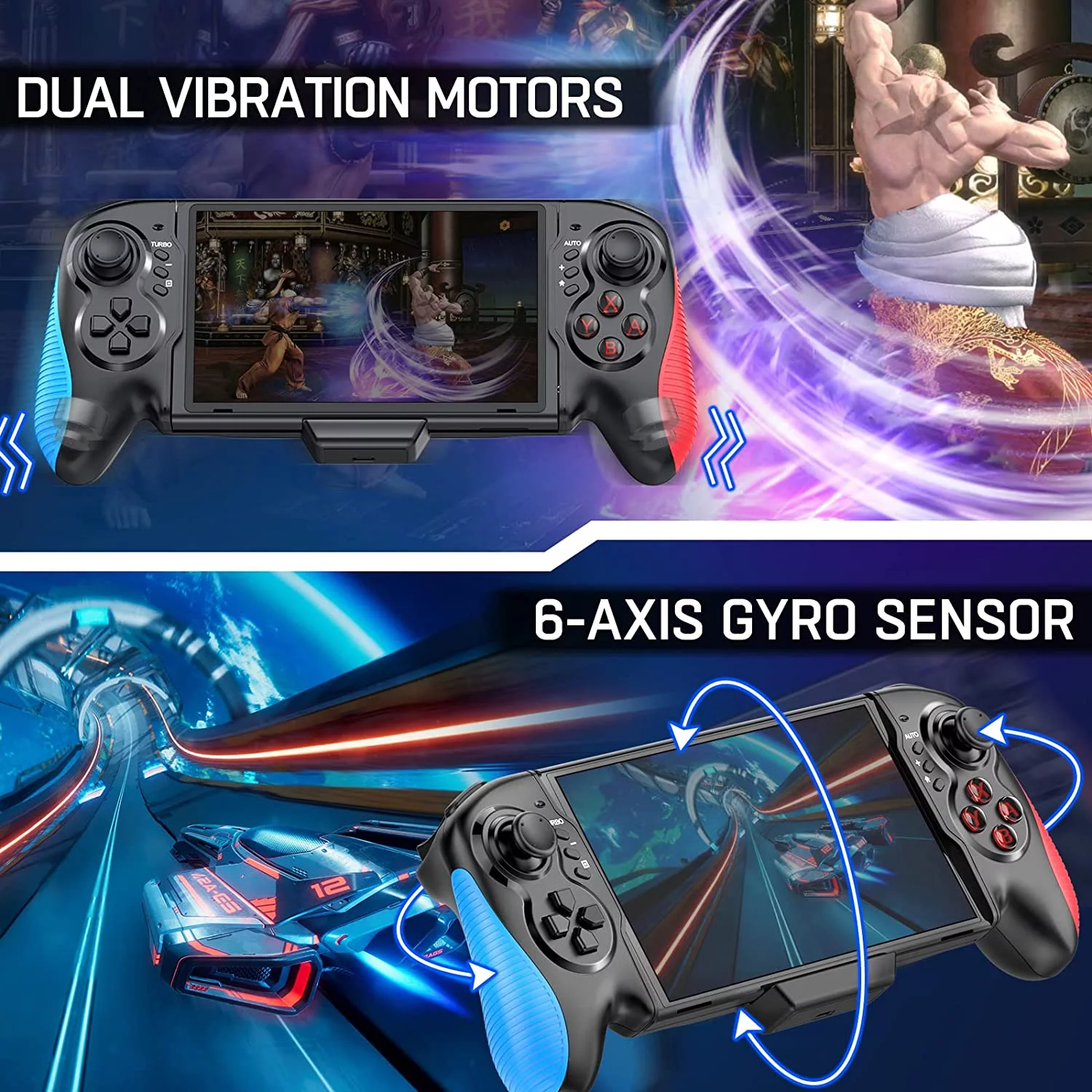 Controller for Nintendo Switch/OLED, One-Piece Joypad Controller Replacement for Nintendo Switch Pro Controller,with Adjustable TURBO and Dual Motor Vibration