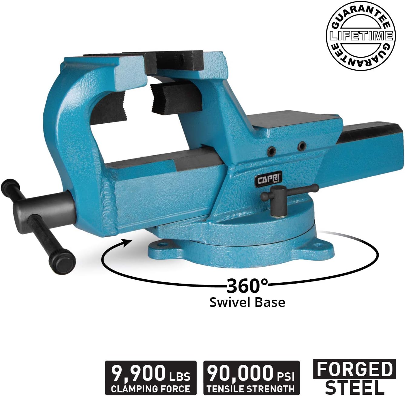 Capri Tools 10517 Ultimate Grip Forged Steel Bench Vise, 7