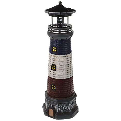 GANAZONO Solar Lights Nautical Lighthouse Art Decor Solar Powered Garden Lighthouse Statue Lamp for Outdoor Patio Yard Lawn
