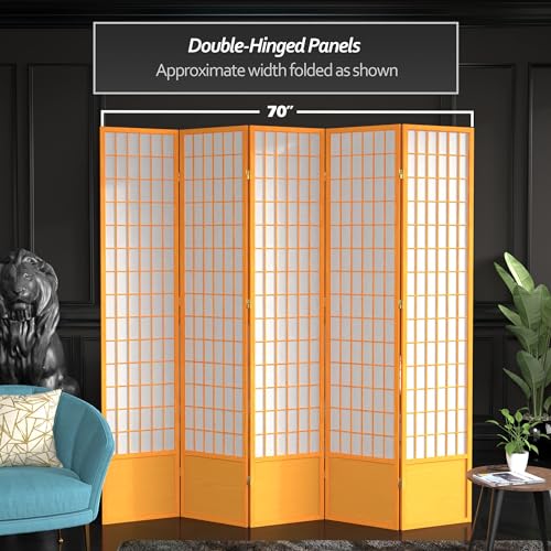 Red Lantern 7 ft. Tall Window Pane Shoji Screen-White-3 Panels Room Divider