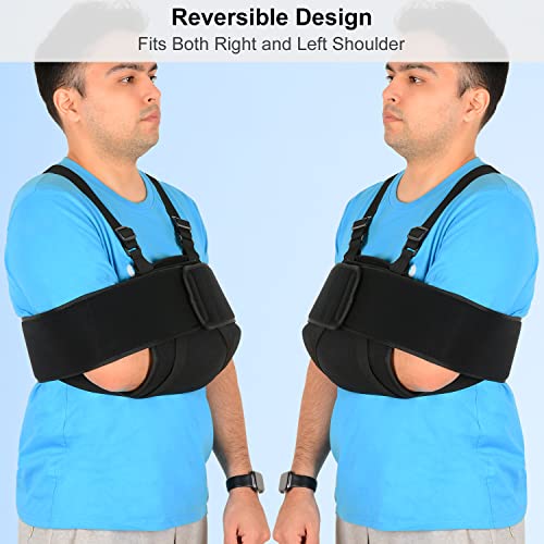 supregear Arm Sling Shoulder Immobilizer, Adjustable Shoulder Support Ergonomic Rotator Cuff Brace Comfortable Breathable Day Night Arm Swathe Shoulder Support Brace for Men and Women, Black