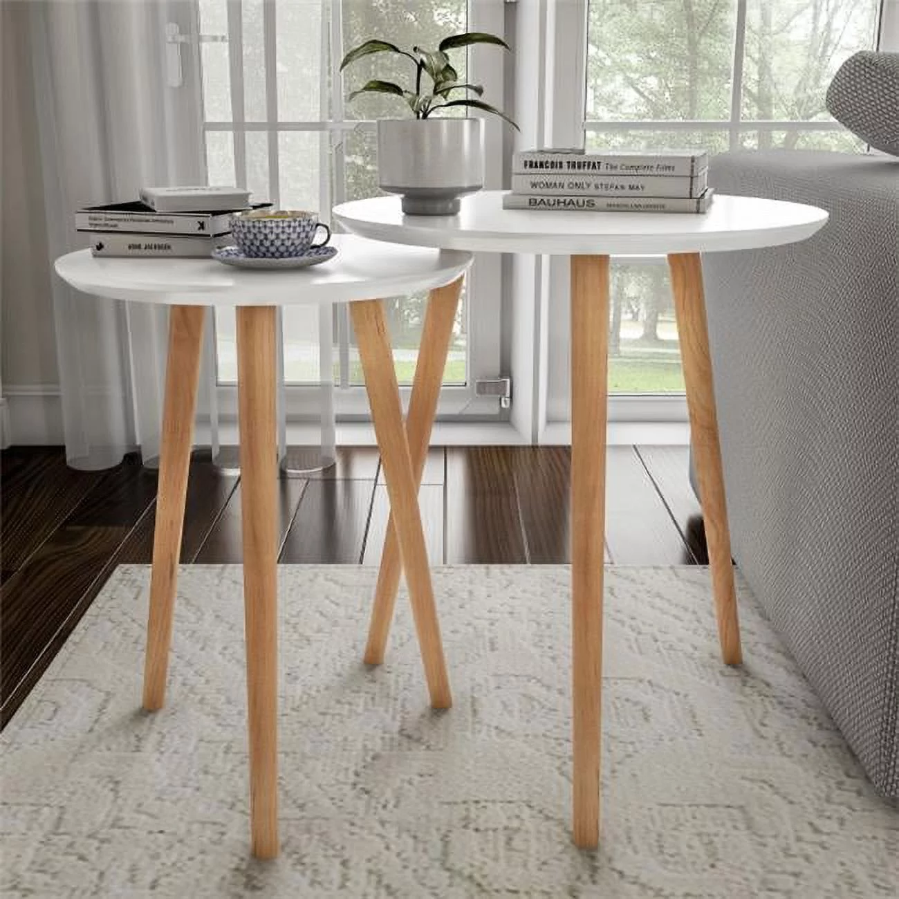 Nesting End Tables Mid - White - Set of 2