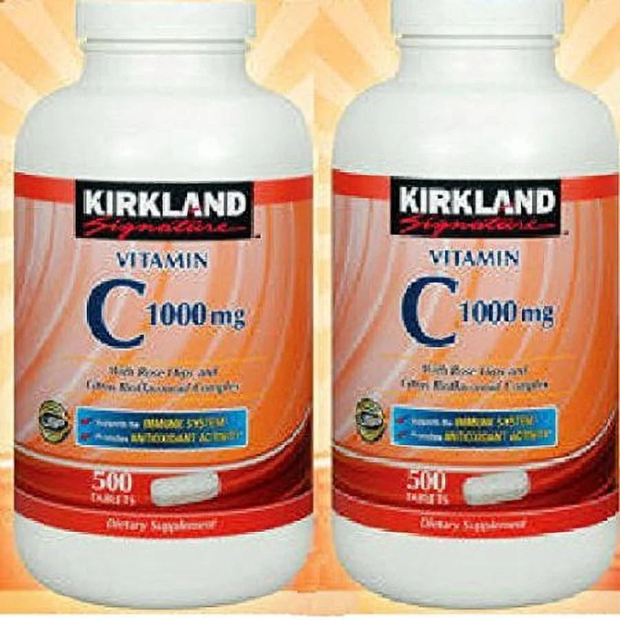 KS Vitamin C 1000mg, with Rose Hips 500 Tabs each (pack of 2)