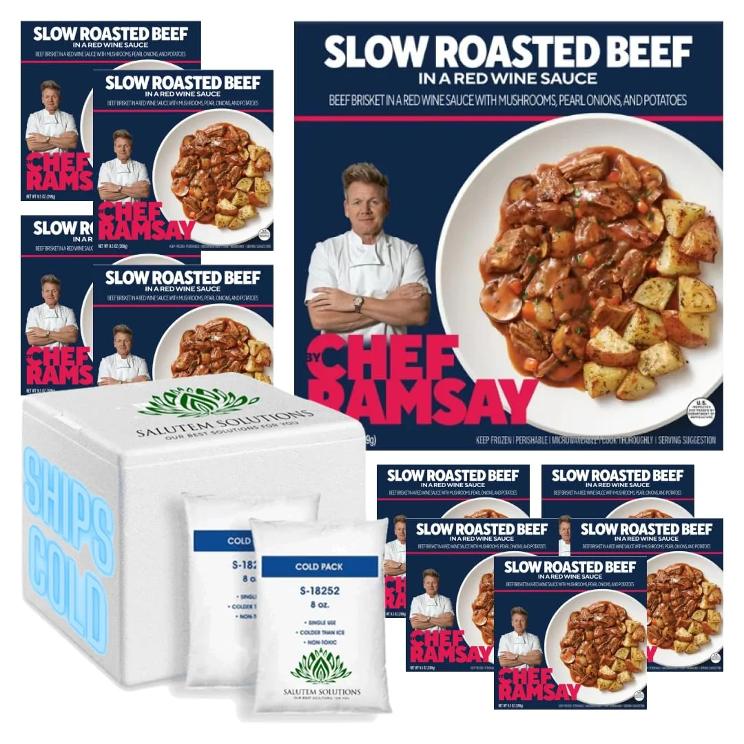 Gordon Ramsay Red Wine Braised Beef, Frozen Meals, 9.5oz - Pack of 10