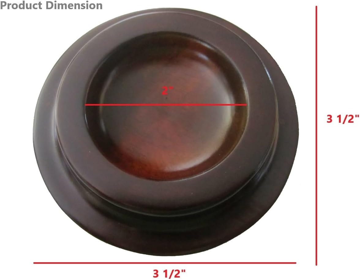 Hardwood Piano Caster Cups, Piano Casters Floor Protectors, Piano Leg Coasters in Walnut (Set of 4)
