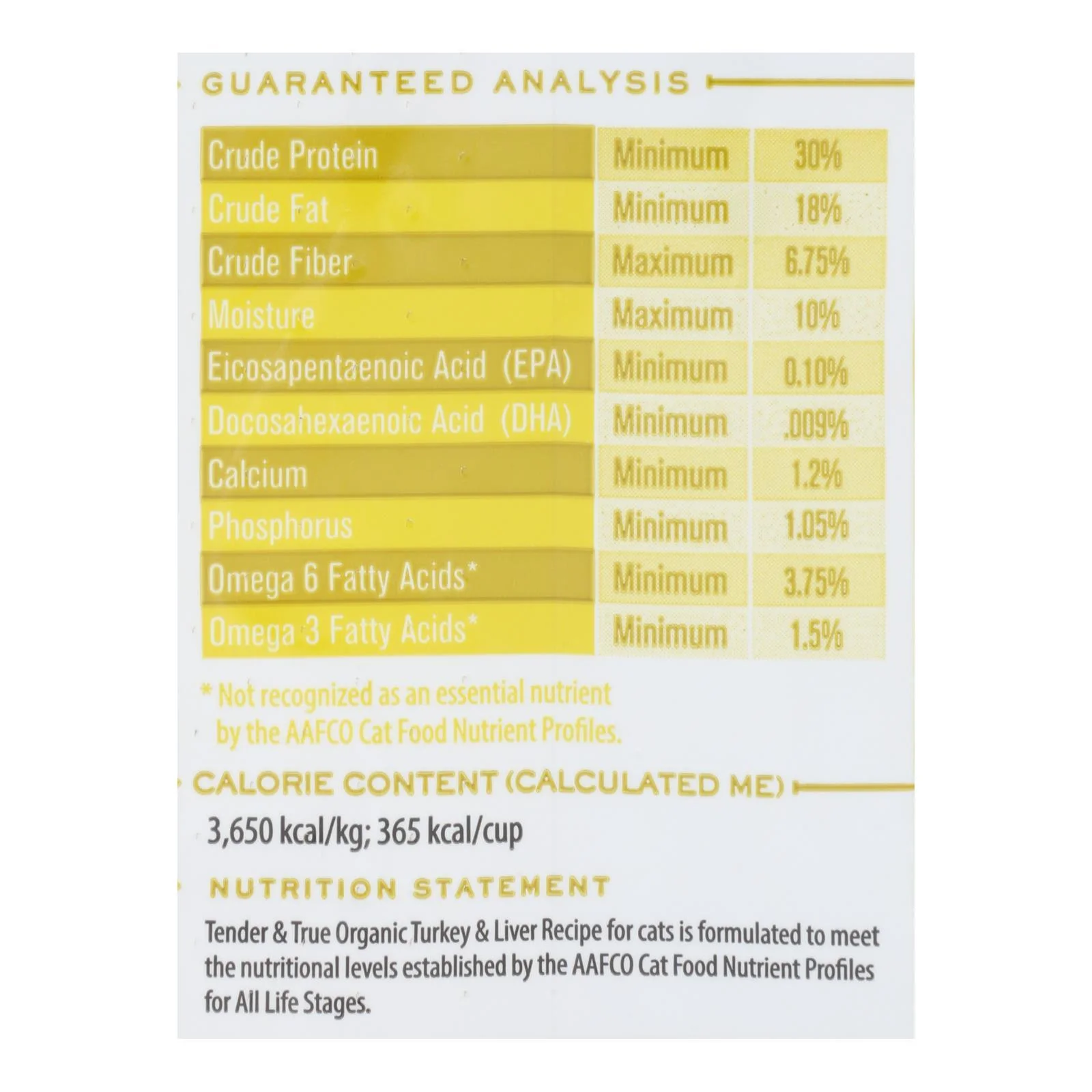 Tender & True Cat Food, Turkey And Liver - Case of 6 - 3 LB