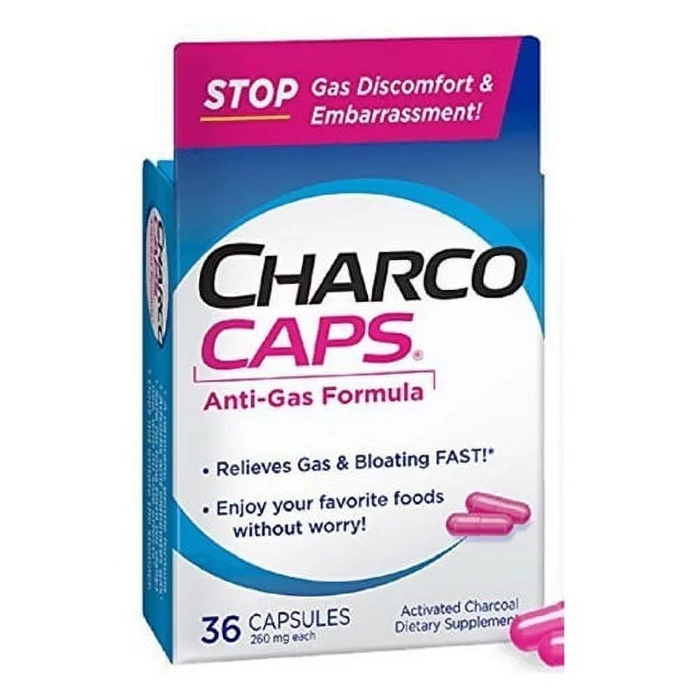 Requa Charcocaps 260 Mg Anti-Gas Formula Capsules - 36 Ea, 3 Pack