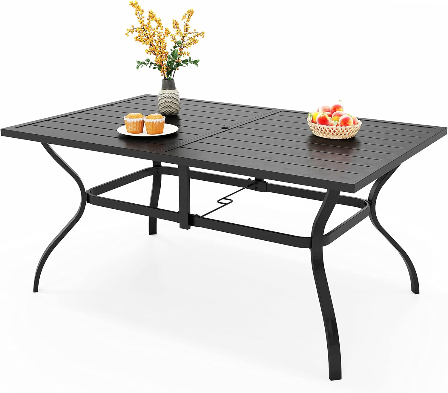 PHI VILLA Patio Dining Table for 6 Outdoor Patio Table 60