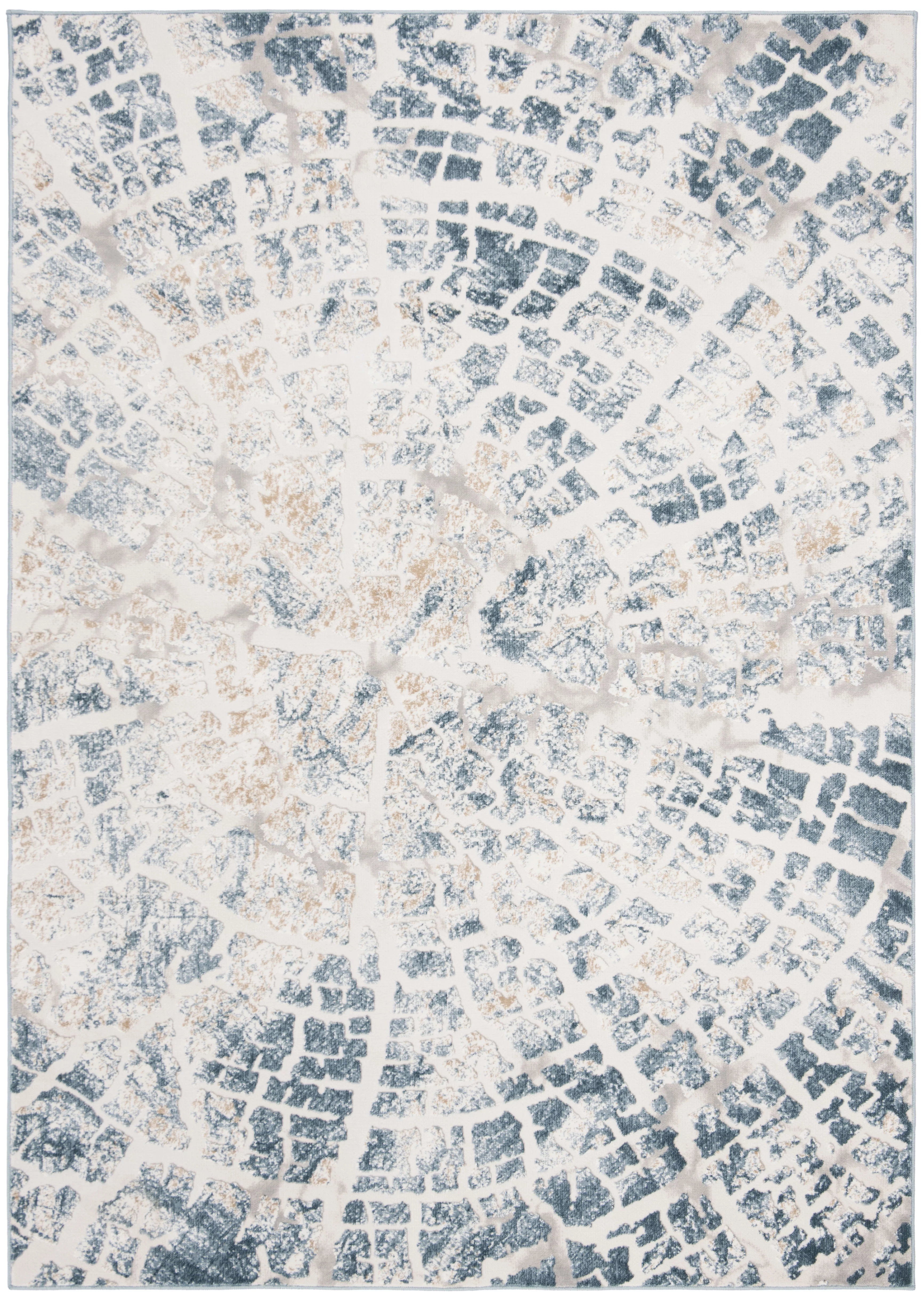SAFAVIEH Vogue Zowie Abstract Overdyed Area Rug, Cream/Teal, 4' x 6'