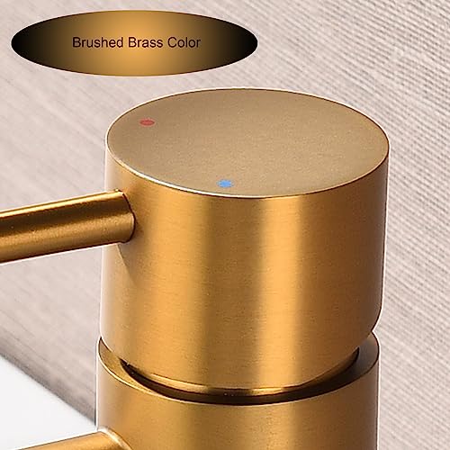 Brushed Gold Vessel Sink Faucet with Pop Up Drain and Supply Lines, Stainless Steel Gold Vanity Faucet Single Hole, JXMMP Single Handle Bathroom Faucet Gold, JXM1001BG