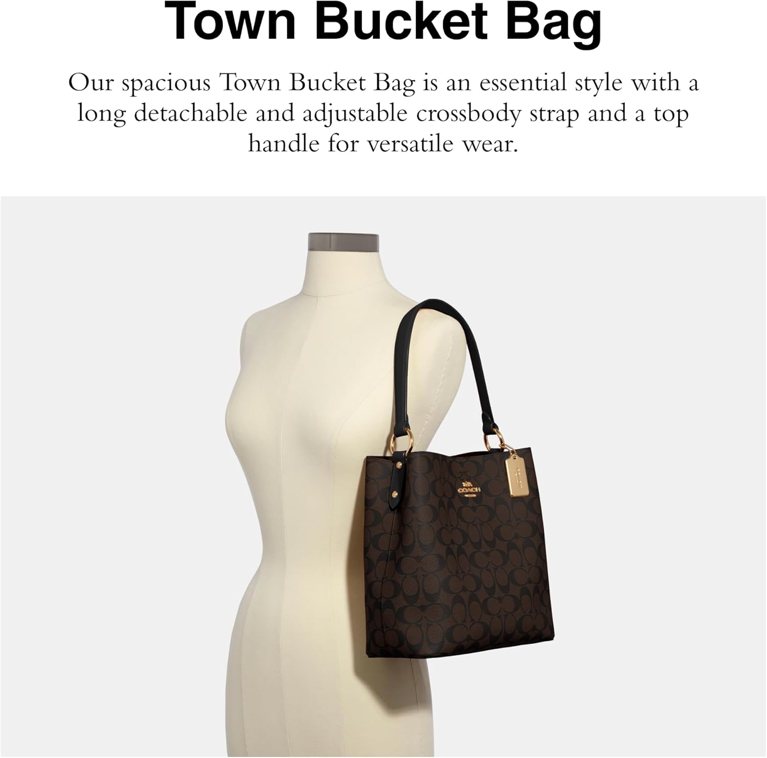 COACH Town Bucket Bag, Brown Black